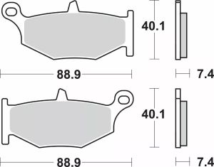 Sbs 833LS LS Street Excel szinterezett hátsó fékbetétek Fékbetét 1