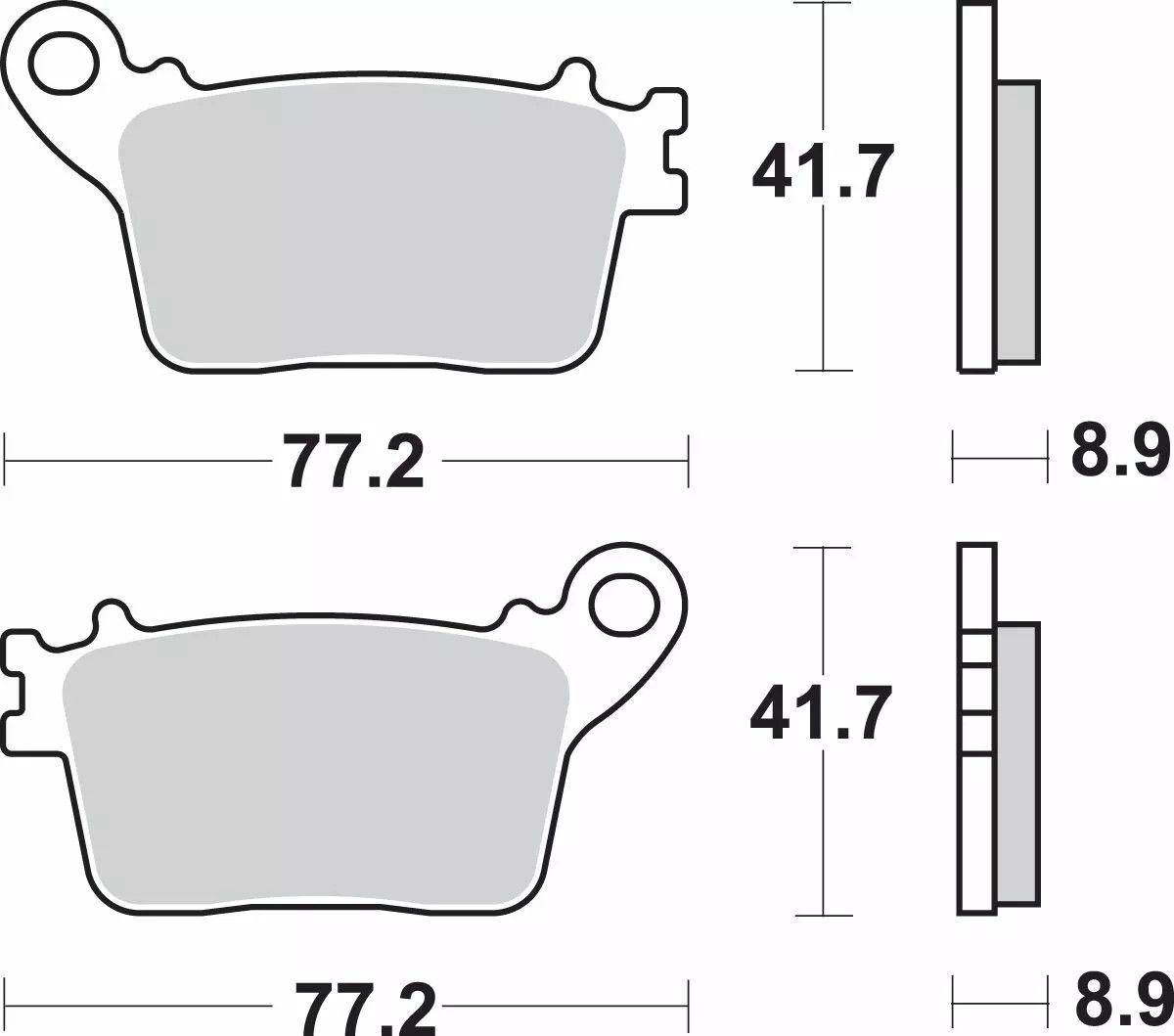 Sbs 834LS LS Street Excel szinterezett hátsó fékbetétek Fékbetét 1