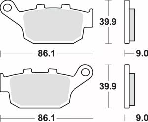 Sbs 881LS LS Street Excel szinterezett hátsó fékbetétek Fékbetét 2