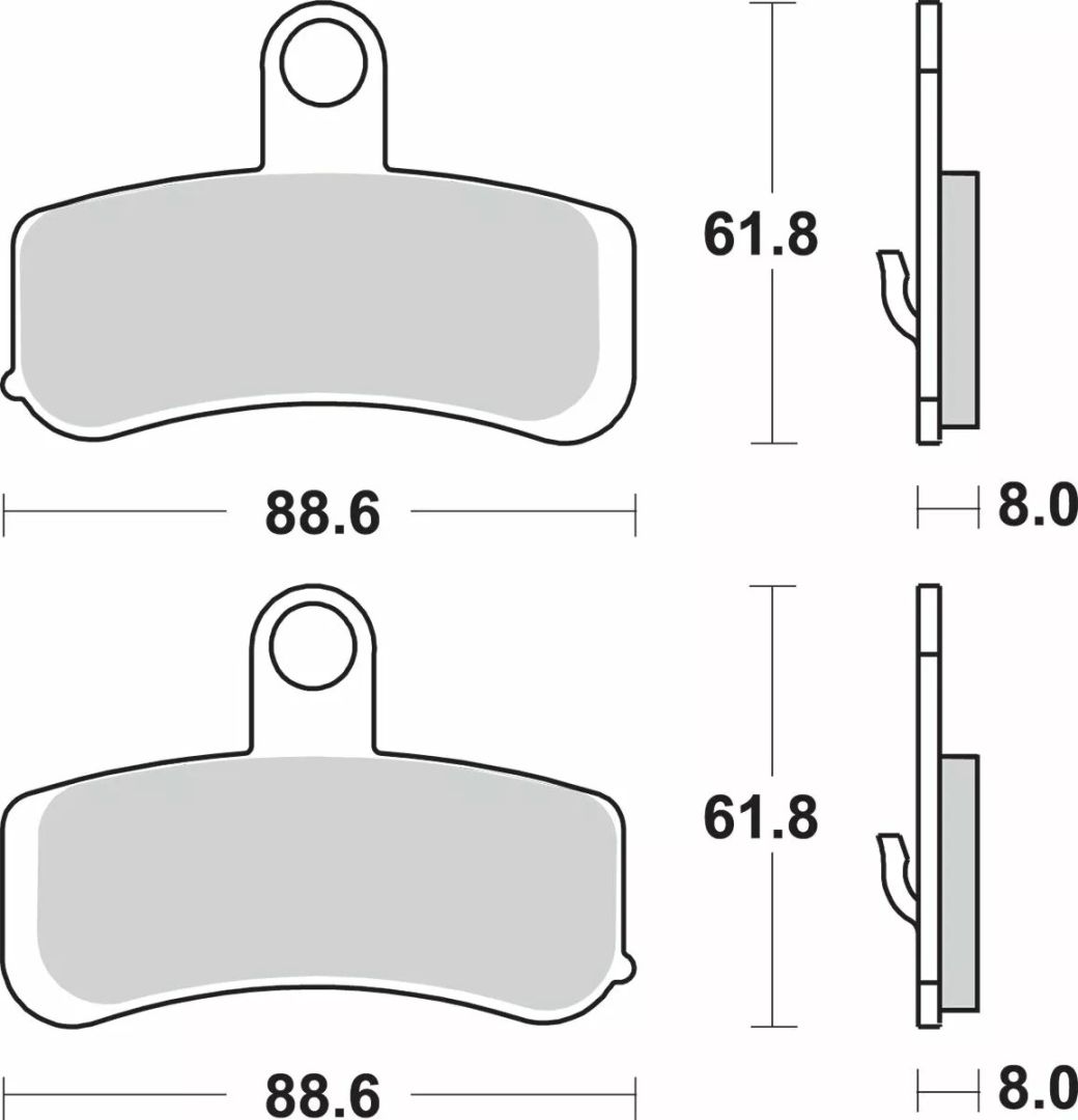 Sbs 853H.HS szinterezett fém Harley/Buell fékbetétek Fékbetét 1
