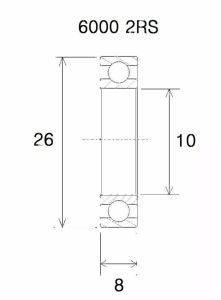 Black bearing UB-6000-B3 B3 csapágy MISC BICYCLE SPECIFIC