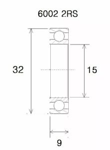 Black bearing UB-6002-B3 B3 csapágy MISC BICYCLE SPECIFIC