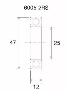 Black bearing UB-6005-B3 B3 csapágy Kerékpáros felszerelés