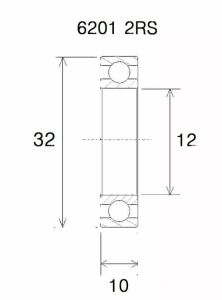 Black bearing UB-6201-B3 B3 csapágy MISC BICYCLE SPECIFIC