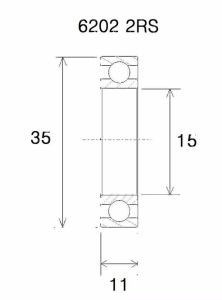 Black bearing UB-6202-B3 B3 csapágy MISC BICYCLE SPECIFIC