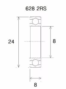 Black bearing UB-628-B3 B3 csapágy MISC BICYCLE SPECIFIC
