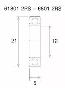 Black bearing UB-6801-B3 B3 csapágy MISC BICYCLE SPECIFIC
