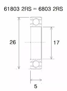 Black bearing UB-6803-B3 B3 csapágy Kerékpáros felszerelés