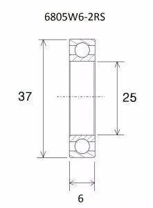 Black bearing UB-6805W6-B3 B3 csapágy Kerékpáros felszerelés