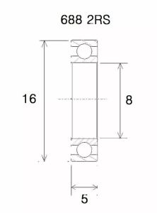 Black bearing UB-688-B3 B3 csapágy MISC BICYCLE SPECIFIC