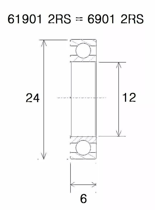 Black bearing UB-6901-B3 B3 csapágy MISC BICYCLE SPECIFIC 0