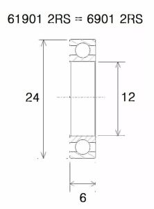 Black bearing UB-6901-B3 B3 csapágy MISC BICYCLE SPECIFIC