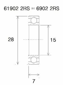 Black bearing UB-6902-B3 B3 csapágy MISC BICYCLE SPECIFIC