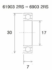 Black bearing UB-6903-B3 B3 csapágy Kerékpáros felszerelés