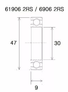 Black bearing UB-6906-B3 B3 csapágy Kerékpáros felszerelés