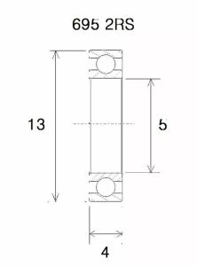 Black bearing UB-695-B3 B3 csapágy MISC BICYCLE SPECIFIC