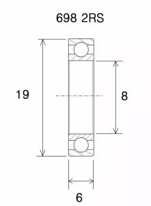 Black bearing UB-698-B3 B3 csapágy MISC BICYCLE SPECIFIC