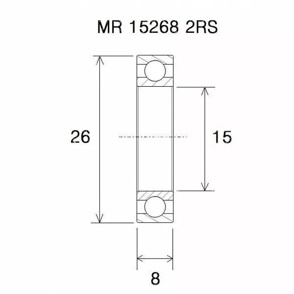 Black bearing UB-15268-B3 B3 csapágy MISC BICYCLE SPECIFIC 0