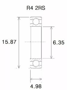 Black bearing UB-R4-B3 B3 csapágy MISC BICYCLE SPECIFIC