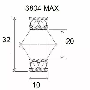 Black bearing UB-3804-Max Max csapágy Kerékpáros felszerelés