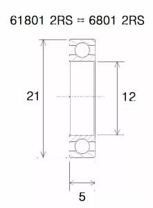 Black bearing UB-6801-Max Max csapágy Kerékpáros felszerelés
