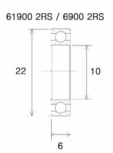 Black bearing UB-6900-Max Max csapágy Kerékpáros felszerelés