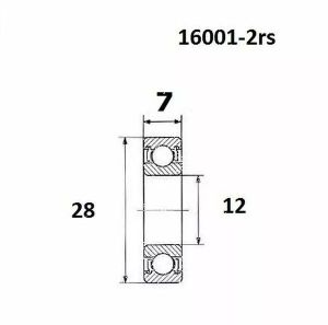 Black bearing UB-16001-B5 B5 csapágy Kerékpáros felszerelés