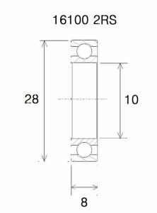 Black bearing UB-16100-B5 B5 csapágy MISC BICYCLE SPECIFIC