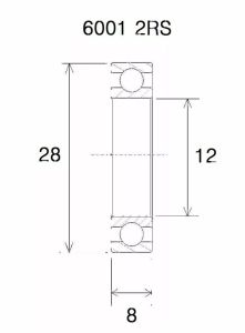 Black bearing UB-6001-B5 B5 csapágy Kerékpáros felszerelés