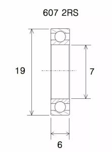 Black bearing UB-607-B5 B5 csapágy MISC BICYCLE SPECIFIC