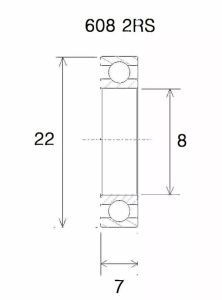 Black bearing UB-608-B5 B5 csapágy MISC BICYCLE SPECIFIC