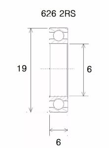 Black bearing UB-626-B5 B5 csapágy MISC BICYCLE SPECIFIC