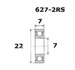 Black bearing UB-627-B5 B5 csapágy Kerékpáros felszerelés