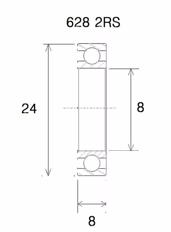 Black bearing UB-628-B5 B5 csapágy MISC BICYCLE SPECIFIC 0