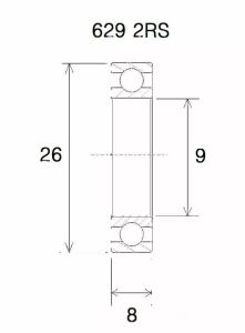 Black bearing UB-629-B5 B5 csapágy MISC BICYCLE SPECIFIC