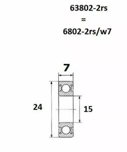 Black bearing UB-63802-B5 B5 csapágy Kerékpáros felszerelés