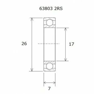 Black bearing UB-63803-B5 B5 csapágy Kerékpáros felszerelés