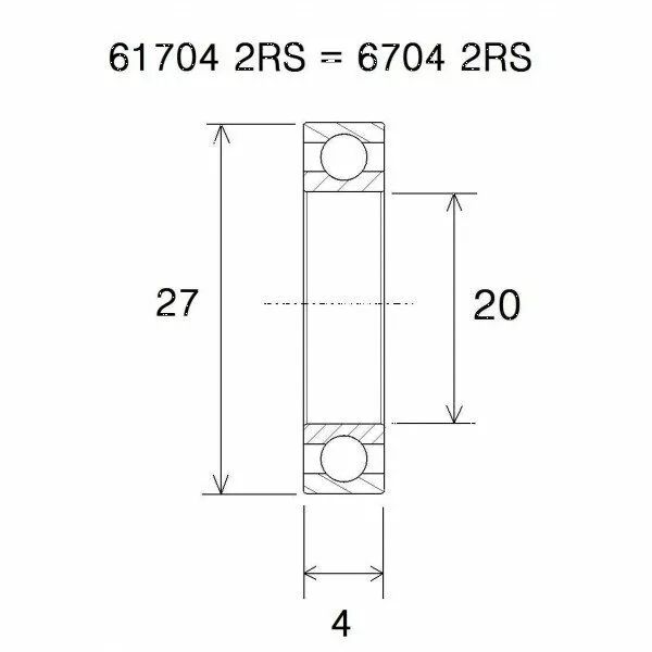 Black bearing UB-6704-B5 B5 csapágy MISC BICYCLE SPECIFIC 0