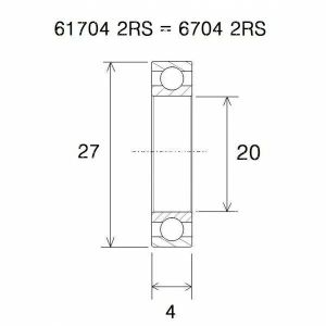 Black bearing UB-6704-B5 B5 csapágy Kerékpáros felszerelés