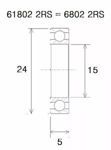 Black bearing UB-6802-B5 B5 csapágy Kerékpáros felszerelés