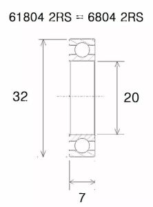 Black bearing UB-6804-B5 B5 csapágy Kerékpáros felszerelés