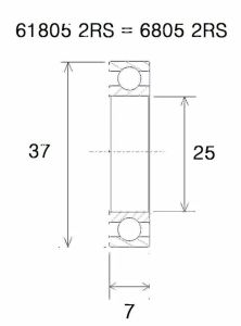 Black bearing UB-6805-B5 B5 csapágy Kerékpáros felszerelés
