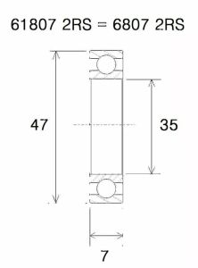 Black bearing UB-6807-B5 B5 csapágy Kerékpáros felszerelés