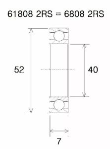 Black bearing UB-6808-B5 B5 csapágy Kerékpáros felszerelés