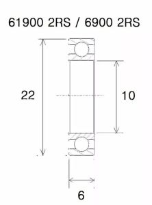 Black bearing UB-6900-B5 B5 csapágy Kerékpáros felszerelés