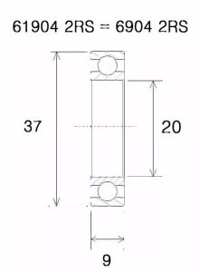 Black bearing UB-6904-B5 B5 csapágy Kerékpáros felszerelés