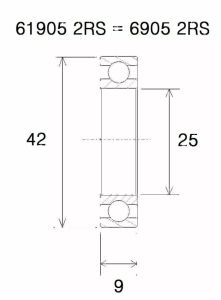 Black bearing UB-6905-B5 B5 csapágy MISC BICYCLE SPECIFIC