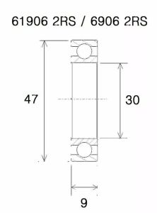 Black bearing UB-6906-B5 B5 csapágy Kerékpáros felszerelés