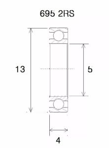 Black bearing UB-695-B5 B5 csapágy Kerékpáros felszerelés