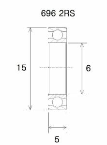 Black bearing UB-696-B5 B5 csapágy Kerékpáros felszerelés
